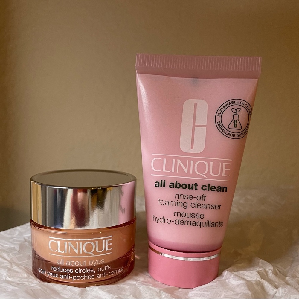 Clinique all about eyes 15ml+all about clean 30ml set